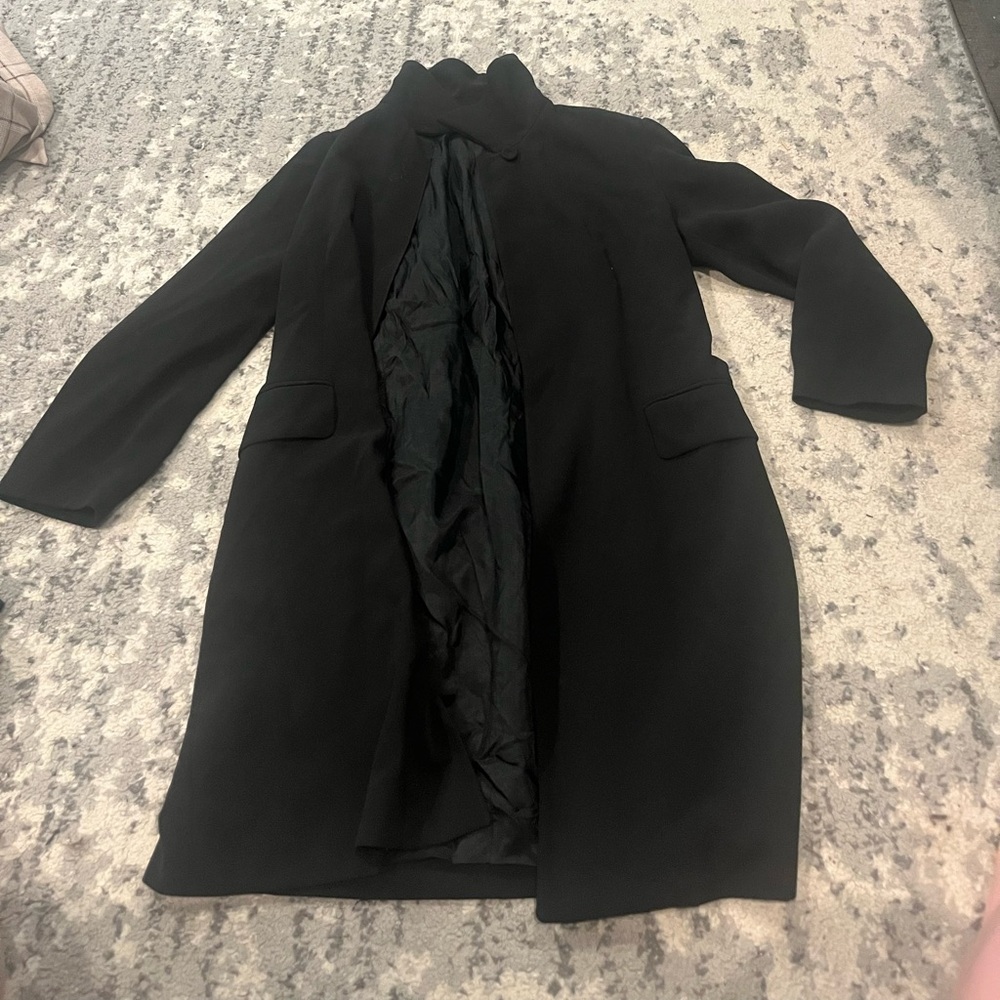 Tahari Black Trench Coat Classic Tailored Design